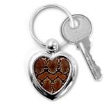 Leatherette Snake 3 Key Chain (Heart) Front