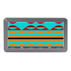 Shapes On A Blue Background Memory Card Reader (mini) by LalyLauraFLM