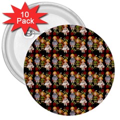 Dindollyblack 3  Buttons (10 Pack)  by snowwhitegirl