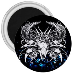 Skullart 3  Magnets by Sparkle
