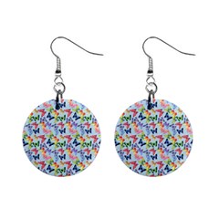 Beautiful Bright Butterflies Are Flying Mini Button Earrings by SychEva