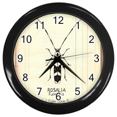 Banded Alder Borer  Wall Clock (black) by Limerence