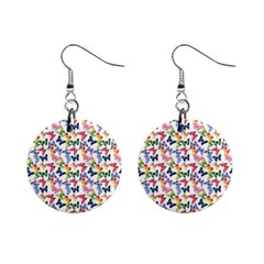 Multicolored Butterflies Mini Button Earrings by SychEva