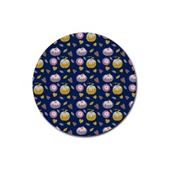 Autumn Pumpkins Rubber Coaster (round) by SychEva