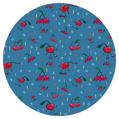 Red Cherries Athletes Round Trivet by SychEva