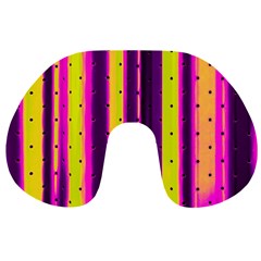 Warped Stripy Dots Travel Neck Pillow by essentialimage365