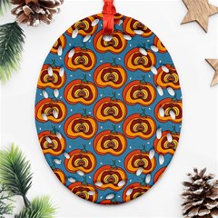 Pumpkin In Pumpkin Ornament (oval Filigree) by SychEva
