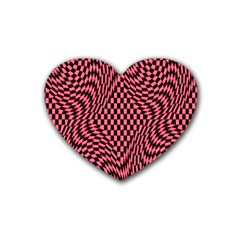 Illusion Waves Pattern Rubber Coaster (heart) by Sparkle