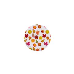 Watercolor Autumn Leaves 1  Mini Buttons by SychEva