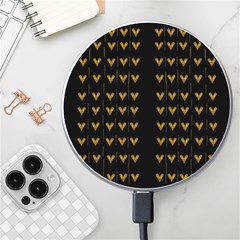 Golden Hearts On Black Freedom Wireless Charger by pepitasart