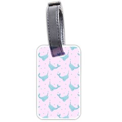 Narwales Stars  Pattern Pink Luggage Tag (one Side) by Littlebird