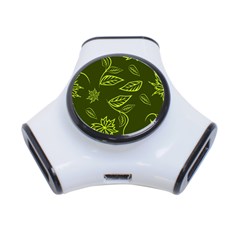 Folk Flowers Print Floral Pattern Ethnic Art 3-port Usb Hub by Eskimos