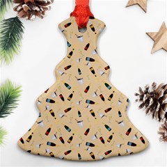 Festive Champagne Christmas Tree Ornament (two Sides) by SychEva