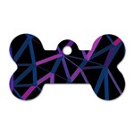 3d Lovely Geo Lines  V Dog Tag Bone (One Side) Front