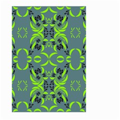 Floral Folk Damask Pattern  Large Garden Flag (two Sides) by Eskimos