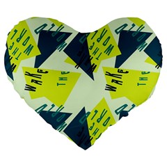 Abstract Pattern Geometric Backgrounds   Large 19  Premium Flano Heart Shape Cushions by Eskimos