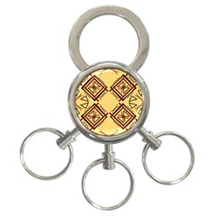 Abstract Pattern Geometric Backgrounds   3-ring Key Chain by Eskimos