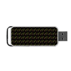 Fern Pattern 2 Black Portable Usb Flash (one Side) by violetheavensky