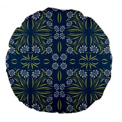 Folk Flowers Print Floral Pattern Ethnic Art Large 18  Premium Round Cushions by Eskimos