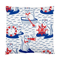 Nautical Cats Seamless Pattern Standard Cushion Case (two Sides) by Jancukart