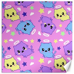 Seamless Pattern With Cute Kawaii Kittens Canvas 20  X 20  by Jancukart