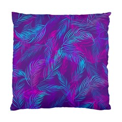 Leaf-pattern-with-neon-purple-background Standard Cushion Case (two Sides) by Jancukart