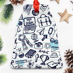 Hand-drawn-back-school-pattern Ornament (bell) by Jancukart
