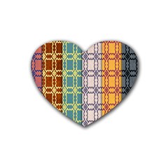 Grungy Vintage Patterns Rubber Heart Coaster (4 Pack) by artworkshop
