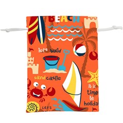 Seamless-pattern-vector-beach-holiday-theme-set  Lightweight Drawstring Pouch (xl) by Jancukart