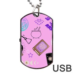 Pastel Goth Witch Pink Dog Tag Usb Flash (two Sides) by NerdySparkleGoth