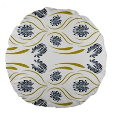 Folk Flowers Print Floral Pattern Ethnic Art Large 18  Premium Round Cushions by Eskimos