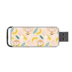 Cute-monkey-banana-seamless-pattern-background Portable Usb Flash (one Side) by Jancukart