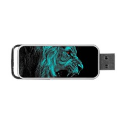 Angry Male Lion Predator Carnivore Portable Usb Flash (one Side) by Jancukart