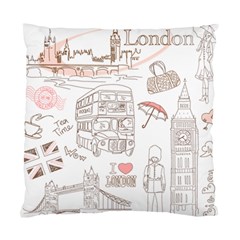 I Love London Drawing Standard Cushion Case (two Sides) by Jancukart