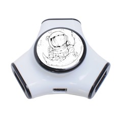 Astronaut-moon-space-astronomy 3-port Usb Hub by Jancukart
