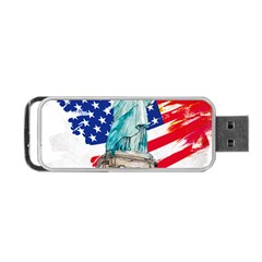 Statue Of Liberty Independence Day Poster Art Portable Usb Flash (one Side) by Jancukart