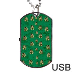 Water Lilies In The Soft Clear Warm Tropical Sea Dog Tag Usb Flash (two Sides) by pepitasart