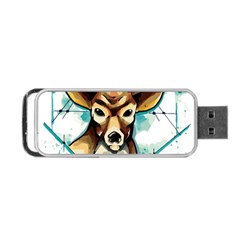 Deer-unicorn-tattoo-drawing-vector-watercolor Portable Usb Flash (two Sides) by Jancukart