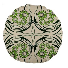 Folk Flowers Print Floral Pattern Ethnic Art Large 18  Premium Round Cushions by Eskimos