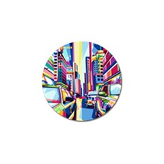 City-street-car-road-architecture Golf Ball Marker (10 Pack) by Jancukart