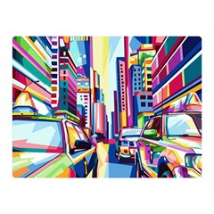 City-street-car-road-architecture Double Sided Flano Blanket (mini)  by Jancukart