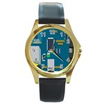 Amphisbaena Two Platform Dtn Node Vector File Round Gold Metal Watch Front