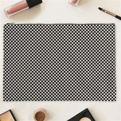 Small Black And White Watercolor Checkerboard Chess Cosmetic Bag (xxl) by PodArtist