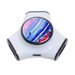 Painting-abstract-blue-pink-spots 3-port Usb Hub by Jancukart