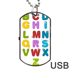 Vectors Alphabet Eyes Letters Funny Dog Tag Usb Flash (one Side) by Sapixe