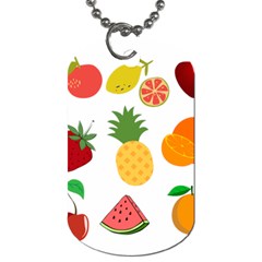 Fruits Cartoon Dog Tag (one Side) by Sapixe