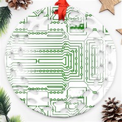 Circuit Board Ornament (round Filigree) by Sapixe