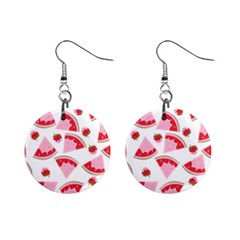 Pink Watermeloon Mini Button Earrings by Sapixe