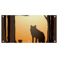 Vectors Painting Wolves Nature Forest Banner And Sign 4  X 2  by Amaryn4rt