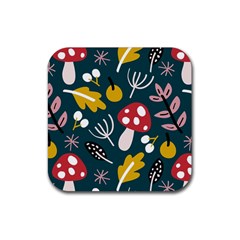 Autumn Nature Sheets Forest Rubber Coaster (square) by Amaryn4rt